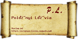 Polányi Lívia névjegykártya